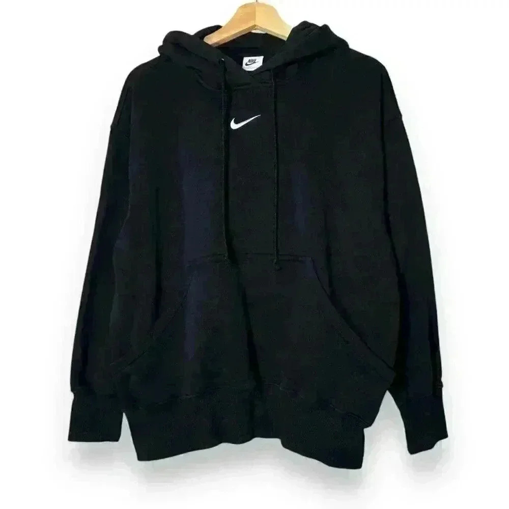 Nike Sportswear Phoenix Black Hoodie Single Swoosh Central Embroidered Women’s S - Picture 1 of 8